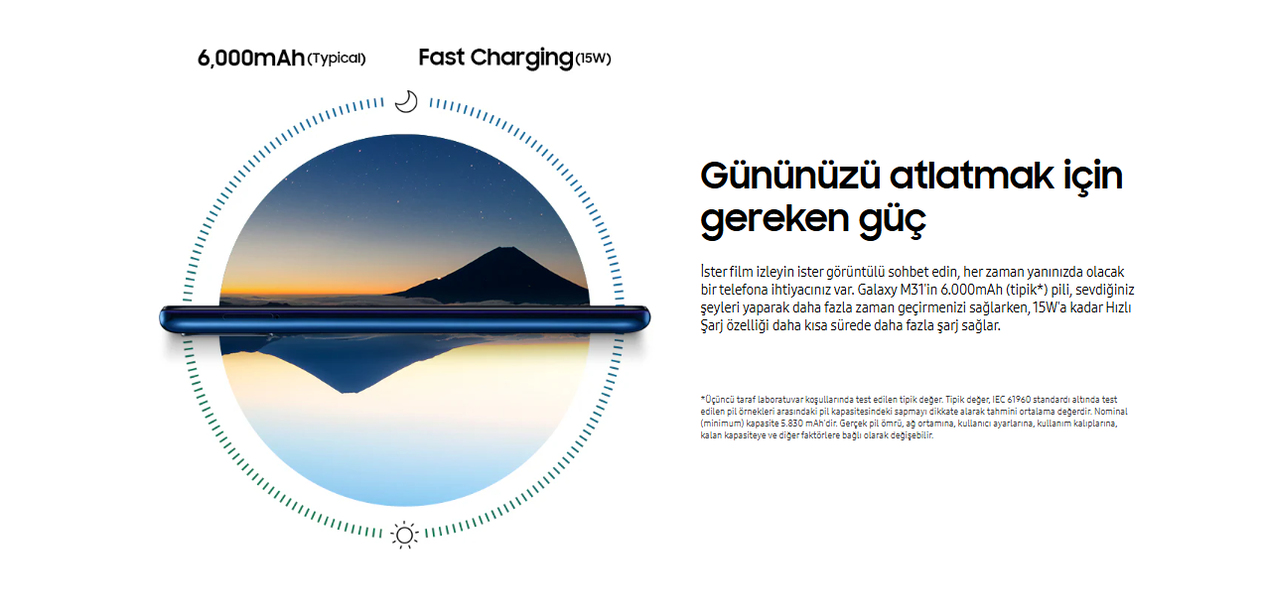 Yenilenmiş Samsung Galaxy M31 batarya